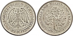 DEUTSCHLAND - Weimarer Republik 
 5 Reichsmark 1931, A Berlin. Eichbaum. 25.00 g. J. 331. KM 56. Fast FDC / About uncirculated.
