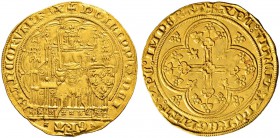 FRANKREICH 
 Königreich 
 Philipp VI. De Valois, 1328-1350. 
 Ecu d'or à la chaise o. J. (1337). 4.50 g. Duplessy 429. Fr. 270. Selten / Rare. Sehr...