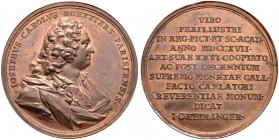 FRANKREICH 
 Königreich 
 Louis XV. 1715-1774. 
 Bronzemedaille o. J. (1734/36). Auf den Medailleur Joseph Charles Roettiers. Stempel von J. C. Hed...