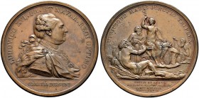 FRANKREICH 
 Königreich 
 Louis XVI. 1774-1792. 
 Bronzemedaille 1783. Eröffnung des Canal du Centre. Stempel von Duvivier. 62.50 g. Wurzbach 5591....