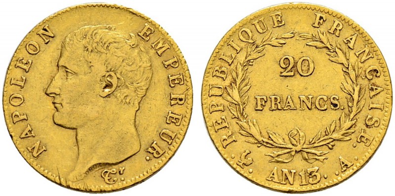 FRANKREICH 
 Königreich 
 I. Kaiserreich. Napoleon I. 1804-1815. 
 20 Francs ...