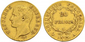 FRANKREICH 
 Königreich 
 I. Kaiserreich. Napoleon I. 1804-1815. 
 20 Francs AN 13 (1804-05). 6.43 g. Gadoury 1022. Fr. 487. Fast sehr schön-sehr s...