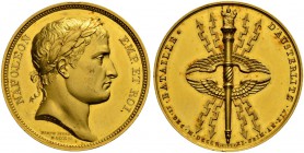 FRANKREICH 
 Königreich 
 I. Kaiserreich. Napoleon I. 1804-1815. 
 Goldmedaille 1805. Auf die Schlacht bei Austerlitz. Stempel vom Droz und Jaley. ...