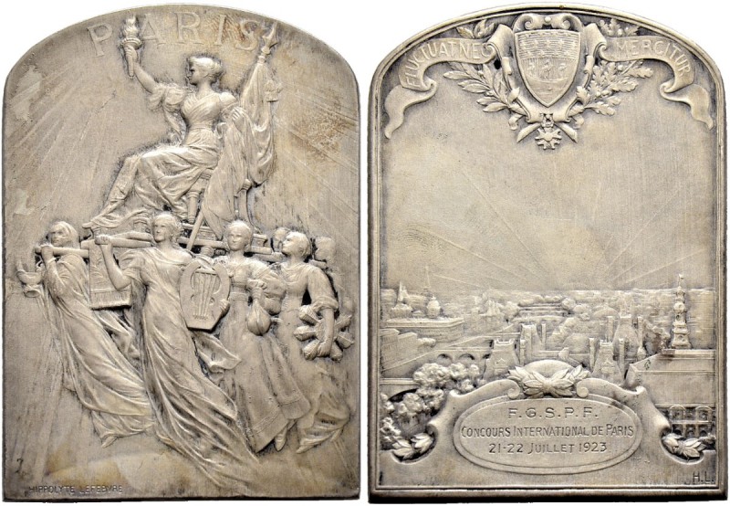 FRANKREICH 
 Königreich 
 3. Republik, 1871-1945. 
 Versilberte Bronzemedaill...