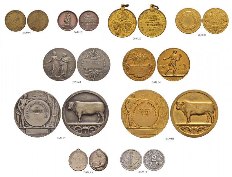 FRANKREICH 
 Lots 
 Diverse Medaillen. Me-Jeton o. J., Louis XIV. AE-Medaille ...