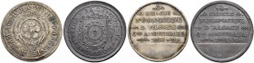 SAMMLUNG ELSASS 
 Strassburg/Strasbourg 
 Strasbourg. Silbermedaille (Galvano), Cercle Numismatique d'Alsace - 6ME Anniversaire 1932. Mulhouse. Blei...