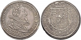 SAMMLUNG ELSASS 
 Vordere Landgrafschaft Elsass / Ensisheim 
 Ferdinand II. 1618-1637. 
 Taler 1623, Ensisheim. 28.52 g. Klemesch 26- Dav. 3170. Fe...