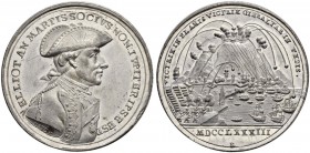 GROSSBRITANNIEN 
 George III. 1760-1820. 
 Zinnmedaille 1783. Auf die Belagerung von Gibraltar. Stempel von Johann Christian Reich. Brustbild von Ge...