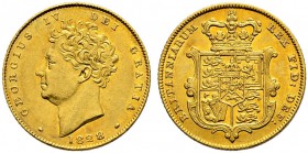 GROSSBRITANNIEN 
 George IV. 1820-1830. 
 Half sovereign 1828. 3.99 g. S. 3804A. Fr. 380. Sehr schön-vorzüglich / Very fine- extremely fine.