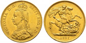 GROSSBRITANNIEN 
 Victoria, 1837-1901. 
 2 Pounds 1887. Jubilee head. 15.95 g. S.3865. Schl. 342. Fr. 391. Sehr schön-vorzüglich / Very fine-extreme...