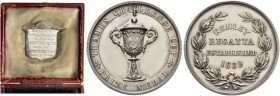 GROSSBRITANNIEN 
 Victoria, 1837-1901. 
 Silbermedaille o. J. (1890). Thames Challenge Cup. Preismedaille. Im Originaletui Widmungsplakette: Henley ...