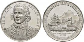 GROSSBRITANNIEN 
 Victoria, 1837-1901. 
 Zinnmedaille 1897. 100 Jahre Eroberung von Trinidad. Brustbild von Sir Abercromby fast von vorn. Rv. Ansich...