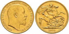 GROSSBRITANNIEN 
 Edward VII. 1901-1910. 
 2 Pounds 1902. 15.98 g. S. 3967. Schl. 472. Fr. 399. Kl. Kratzer / Minor scratches. Vorzüglich / Extremel...