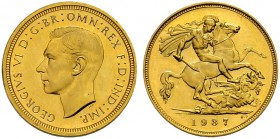 GROSSBRITANNIEN 
 George VI. 1936-1952. 
 Half sovereign 1937. 3.99 g. S. 4077. Fr. 412. FDC aus Polierter Platte / Proof.