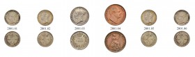 GROSSBRITANNIEN 
 Lots 
 Diverse Münzen. William IV. Farthing 1835. Victoria. 6 Pence 1843. 6 Pence 1852. 4 Pence 1849. 3 Pence 1843. 3 Pence 1854. ...