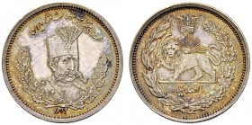 IRAN
Muzaffar al-Din Shah, AH1313-1324 / 1896-1907AD.
1000 Dinars AH 1319 (1901). PATTERN. 2.43 g. KM Pn29. Sehr selten / Very rare. Patina / Toning...