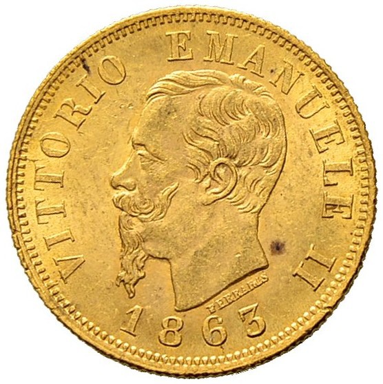 ITALIA 
 Regno d'italia 
 Vittorio Emanuele II. 1859-1878. 
 10 Lire 1865, To...