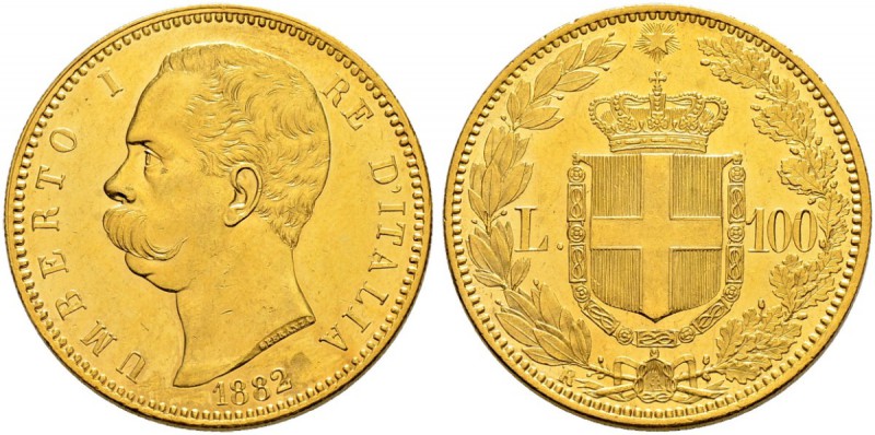 ITALIA 
 Regno d'italia 
 Umberto I. 1878-1900. 
 100 Lire 1882, Roma. 32.19 ...