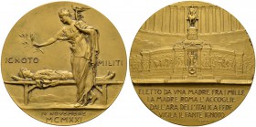 ITALIA 
 Regno d'italia 
 Vittorio Emanuele III. 1900-1946. 
 Medaglia in bronzo 1921. Ignoto Militi. Opus: L. Pogliaghi. 92.29 g. qFdc.