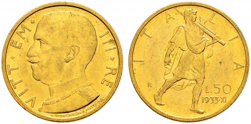 ITALIA 
 Regno d'italia 
 Vittorio Emanuele III. 1900-1946. 
 50 Lire 1933, X...