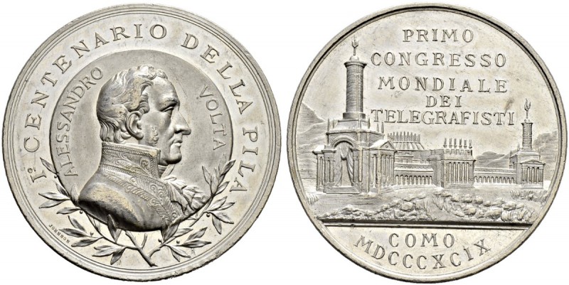 ITALIA 
 Como 
 Medaglia in stanno 1899. Primo Congresso mondiale dei Telegraf...