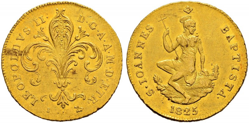 ITALIA 
 Firenze 
 Leopoldo II. Di Lorena, 1824-1859. 
 Ruspone 1825. 10.45 g...