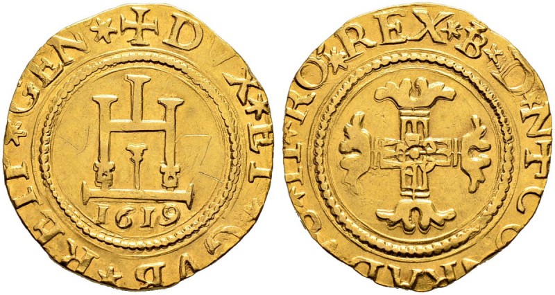 ITALIA 
 Genova 
 Dogi Biennali, 1528-1797. 
 2 Doppie 1619. 13.12 g. CNI III...