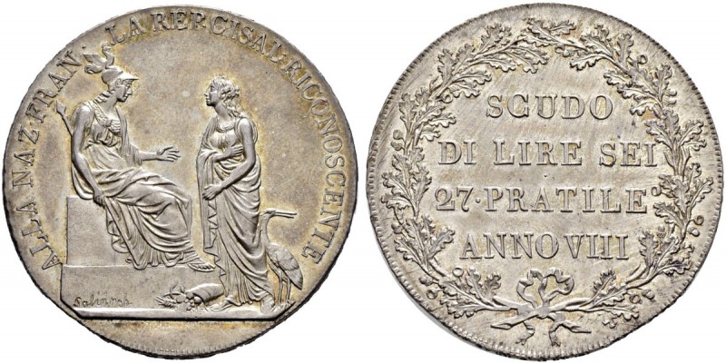 ITALIA 
 Milano 
 Repubblica Cisalpina, 1800-1802. 
 Scudo da 6 Lire 1800 AN ...