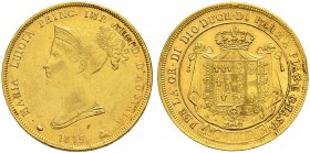 ITALIA 
 Parma 
 Maria Luigia d'Austria, 1815-1847. 
 40 Lire 1815, Milano. 12.90 g. Pag. 1. Schl. 431. Fr. 933. Errore nel bordo. QSpl.