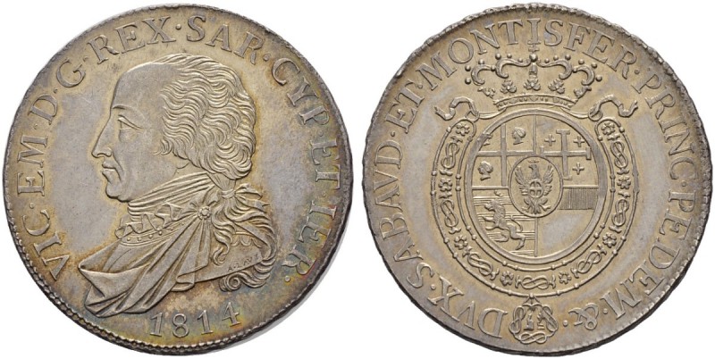 ITALIA 
 Savoia / Sardegna 
 Vittorio Emanuele I, 1802-1821. 
 1/2 Scudo 1814...