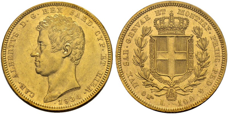 ITALIA 
 Savoia / Sardegna 
 Carlo Alberto, 1831-1849. 
 100 Lire 1834, Torin...