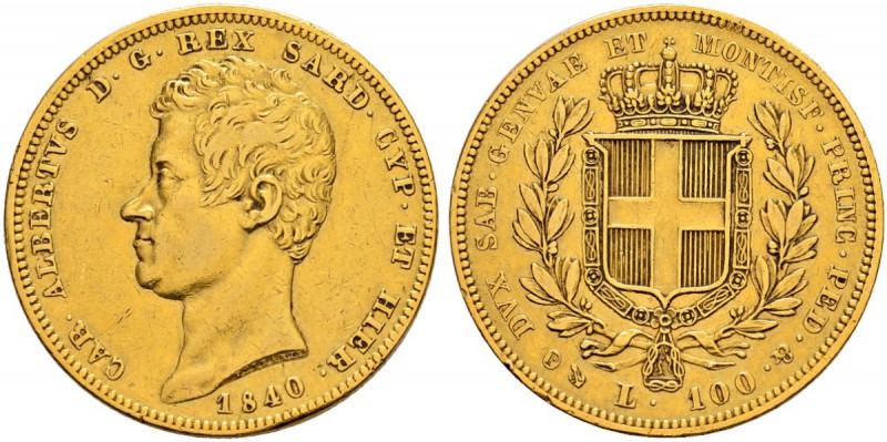 ITALIA 
 Savoia / Sardegna 
 Carlo Alberto, 1831-1849. 
 100 Lire 1840, Genov...