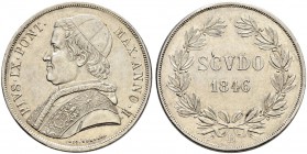ITALIA 
 Vaticano - Stato Pontificio 
 Pio IX. 1846-1878. 
 Scudo 1846 AN I, Bologna. 26.83 g. Pag. 240. Dav. 194. Spl.