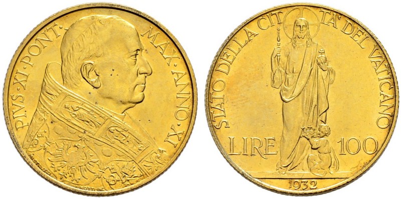 ITALIA 
 Vaticano - Stato Pontificio 
 Pio XI. 1922-1939. 
 100 Lire 1932, Ro...