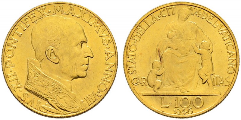 ITALIA 
 Vaticano - Stato Pontificio 
 Pio XII. 1939-1958. 
 100 Lire 1946, R...