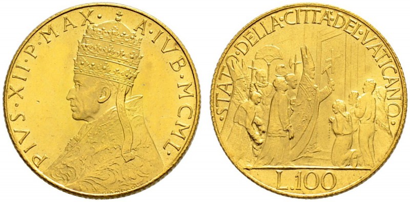 ITALIA 
 Vaticano - Stato Pontificio 
 Pio XII. 1939-1958. 
 100 Lire 1950, R...