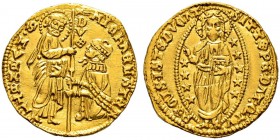 ITALIA 
 Venezia 
 Michele Steno, 1400-1413. 
 Ducato s. d. 3.55 g. Montenegro 143. Fr. 1230. Spl.