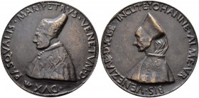ITALIA 
 Venezia 
 Pasquale Malipiero, 1457-1462. 
 Medaglia in bronzo s. d. 191.78 g. Börner 148. Coll. Kress 135. Fusa postuma. BB+.