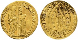 ITALIA 
 Venezia 
 Francesco Erizzo, 1631-1646. 
 Zecchino s. d. 3.47 g. Montenegro 1500. Paolucci p. 96,1. Fr. 1310. BB.