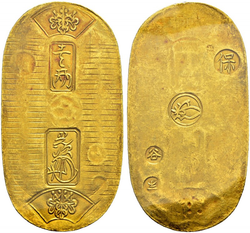 JAPAN 
 Tempo Koban o. J. (1837-1858). 11.22 g. JNDA 09-21. Fr.15. Sehr schön-v...