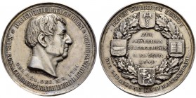 LETTLAND 
 Silbermedaille 1844. Auf das 60jährige Bürgerjubiläum des kaiserlich russischen Kommerzialrates Friedrich Hagedorn, gewidmet von der Litau...