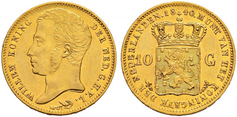 NIEDERLANDE 
 Königreich der Niederlande 
 Wilhelm I. 1815-1840. 
 10 Gulden ...