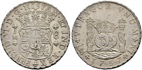 PERU 
 Fernando VI. 1746-1760. 
 8 Reales 1757, Lima. Assayer JM. 26.77 g. C.T. 282. Fast vorzüglich / About extremely fine.