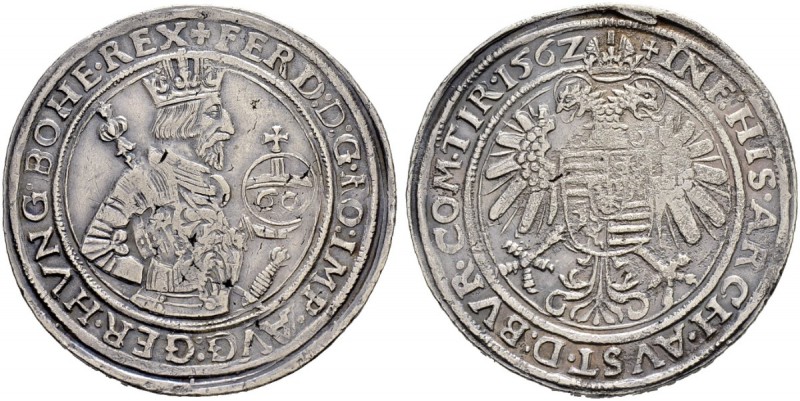 RDR / ÖSTERREICH 
 Ferdinand I. 1521-1564. 
 Guldentaler 1562, Hall. 24.46 g. ...