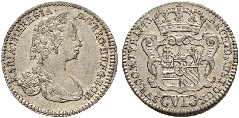 RDR / ÖSTERREICH 
 Maria Theresia, 1740-1780. 
 6 Kreuzer 1743, Hall. 3.31 g. ...