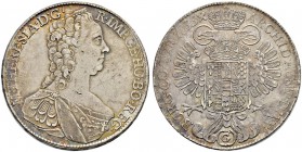 RDR / ÖSTERREICH 
 Maria Theresia, 1740-1780. 
 Konventionstaler 1765 G, Günzburg. 27.85 g. Herinek 491. Dav. 1147. Sehr schön / Very fine.