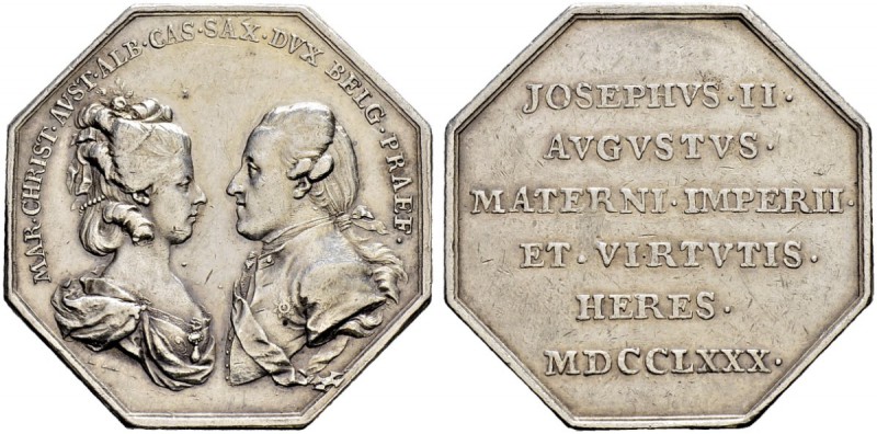 RDR / ÖSTERREICH 
 Joseph II. 1765-1790. 
 Silbermedaille 1780. Auf die Allein...