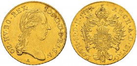RDR / ÖSTERREICH 
 Joseph II. 1765-1790. 
 Dukat 1787, A Wien. 3.48 g. J. 21. Fr. 299. Sehr schön-vorzüglich / Very fine-extremely fine.