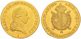 RDR / ÖSTERREICH 
 Franz II. (I.), 1792-1835. 
 ½ Souverain d'or 1793, A Wien. 5.55 g. Schl. 75. Fr. 473. Fast vorzüglich-vorzüglich / Almost extrem...