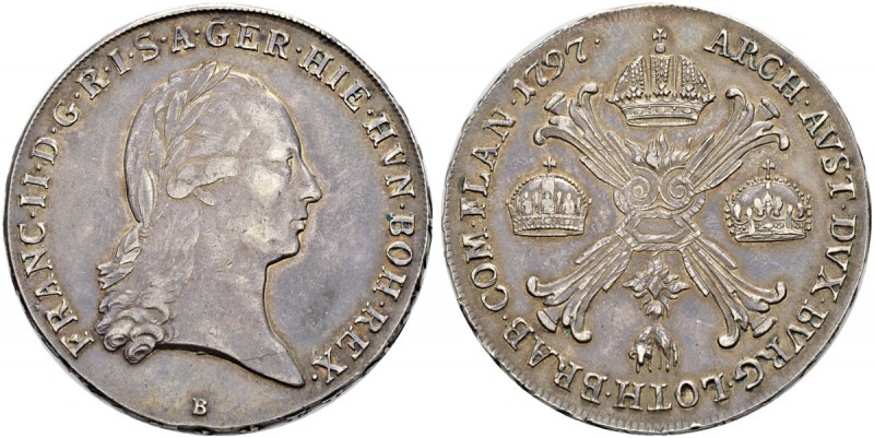 RDR / ÖSTERREICH 
 Franz II. (I.), 1792-1835. 
 Kronentaler 1797, B Kremnitz. ...